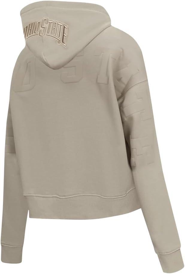 imagePRO STANDARD Womens College Wingspan Brushed Back French Terry Cropped Pullover HoodieTaupe