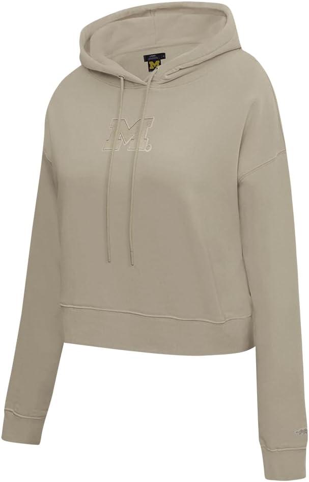 imagePRO STANDARD Womens College Wingspan Brushed Back French Terry Cropped Pullover HoodieTaupe