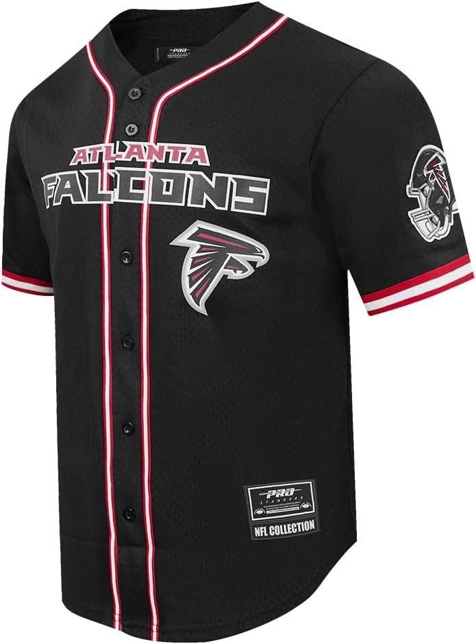 imagePro Standard Mens NFL Mesh Button Down TopBlackRed