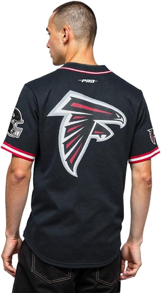 imagePro Standard Mens NFL Mesh Button Down TopBlackRed