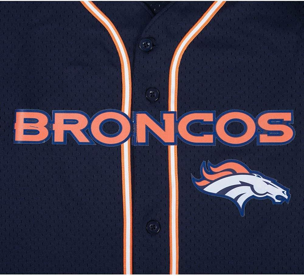 imagePro Standard Mens NFL Mesh Button Down TopMidnight NavyOrange