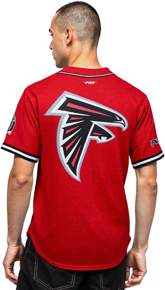 imagePro Standard Mens NFL Mesh Button Down TopRedBlack