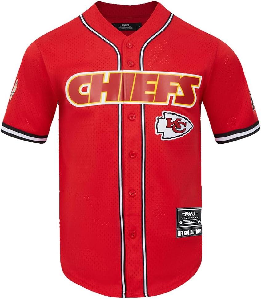 imagePro Standard Mens NFL Mesh Button Down TopRedBlack