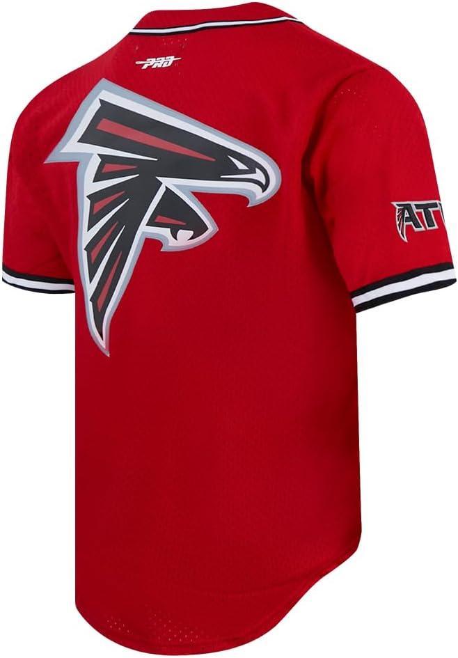 imagePro Standard Mens NFL Mesh Button Down TopRedBlack