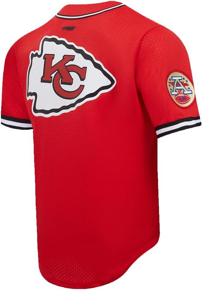 imagePro Standard Mens NFL Mesh Button Down TopRedBlack