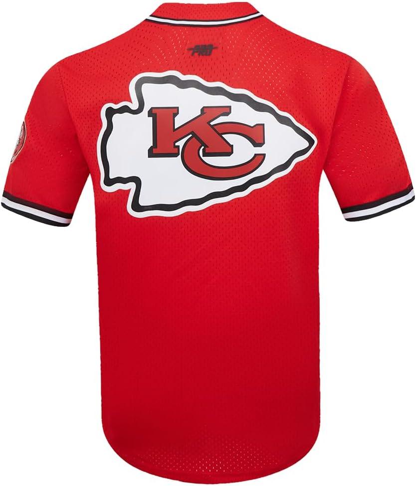 imagePro Standard Mens NFL Mesh Button Down TopRedBlack