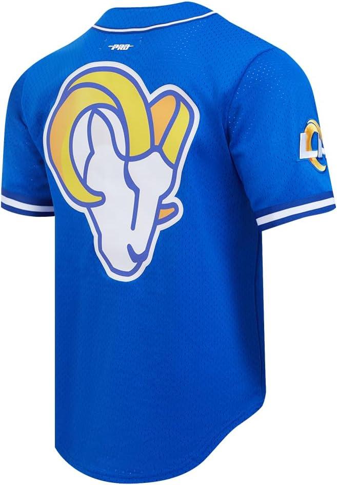 imagePro Standard Mens NFL Mesh Button Down TopRoyal Blue