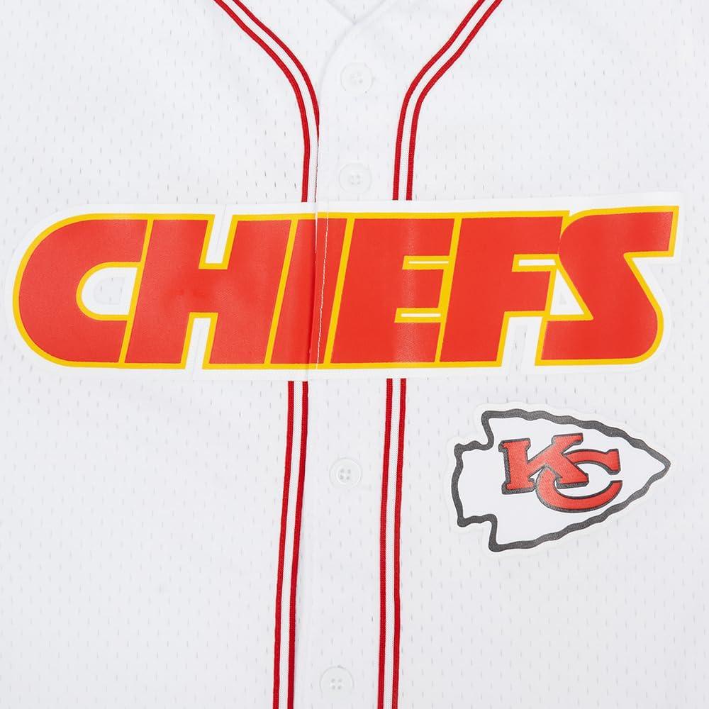 imagePro Standard Mens NFL Mesh Button Down TopWhiteRed