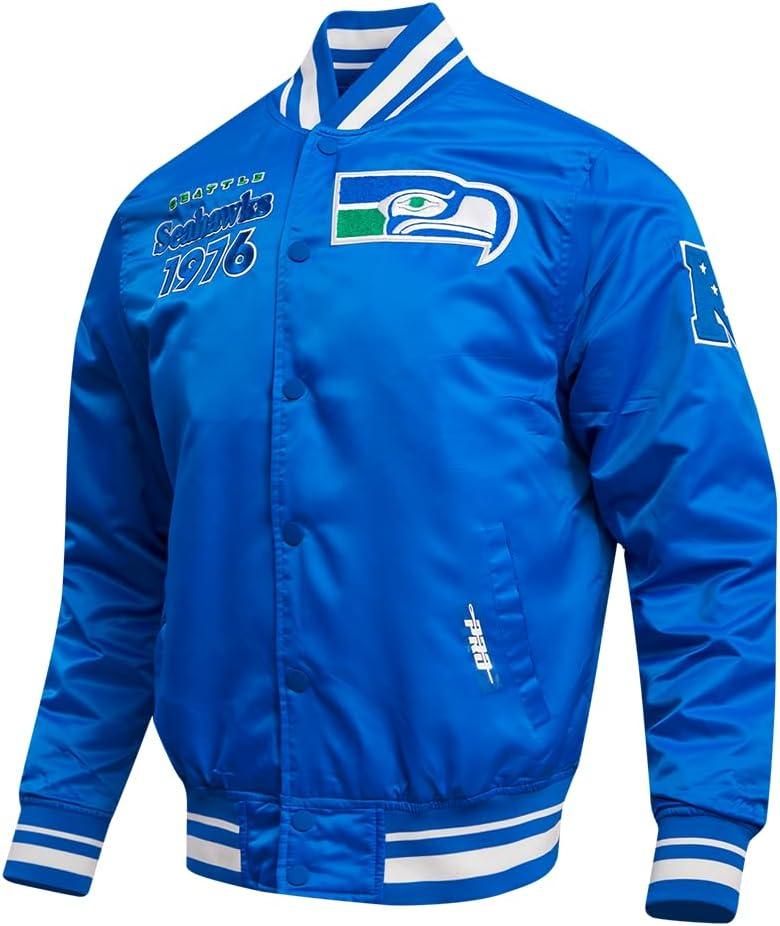 imagePro Standard Mens NFL Retro Classics Satin JacketBlue