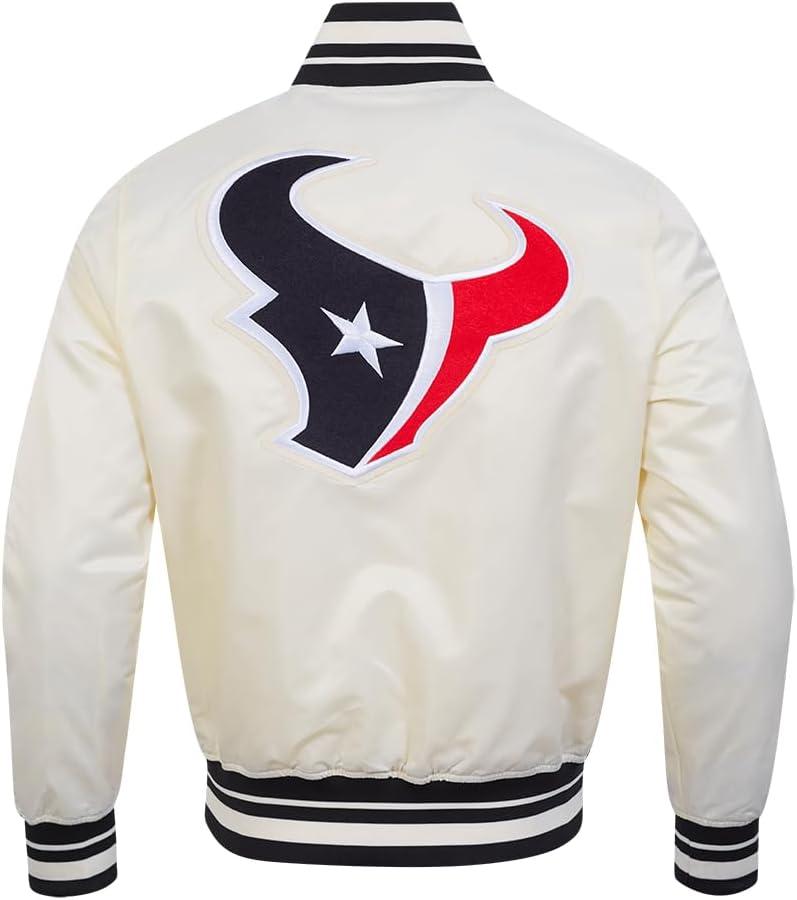 imagePro Standard Mens NFL Retro Classics Satin JacketEggshell Black