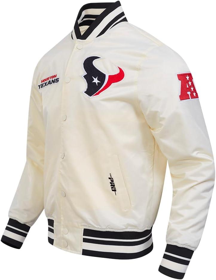 imagePro Standard Mens NFL Retro Classics Satin JacketEggshell Black