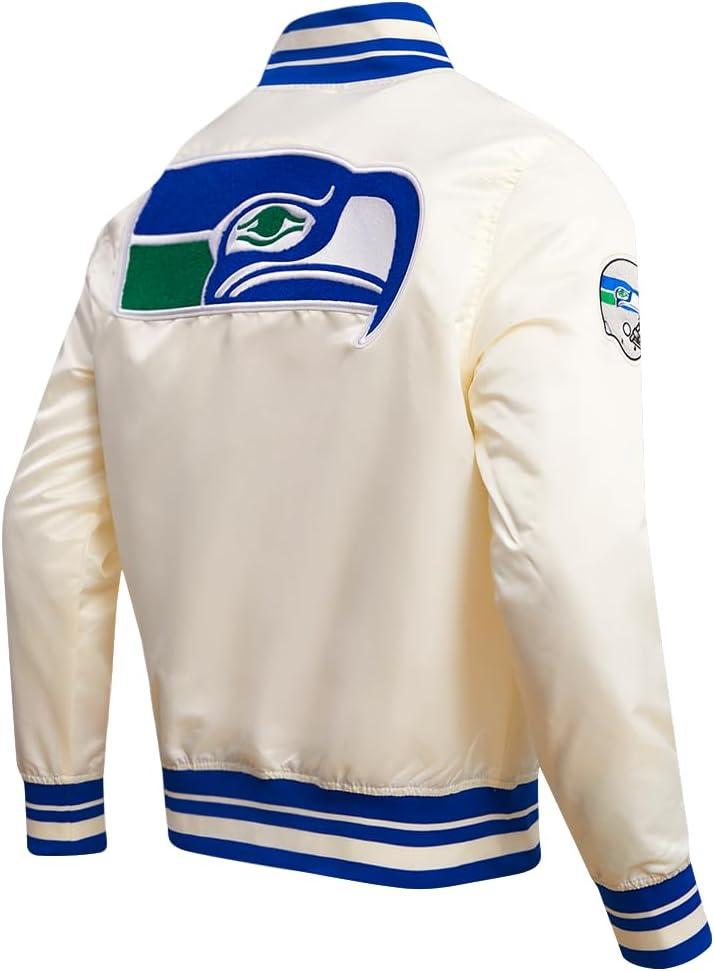 imagePro Standard Mens NFL Retro Classics Satin JacketOffwhite