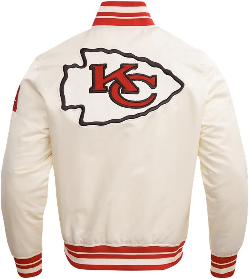 imagePro Standard Mens NFL Retro Classics Satin JacketOffwhite