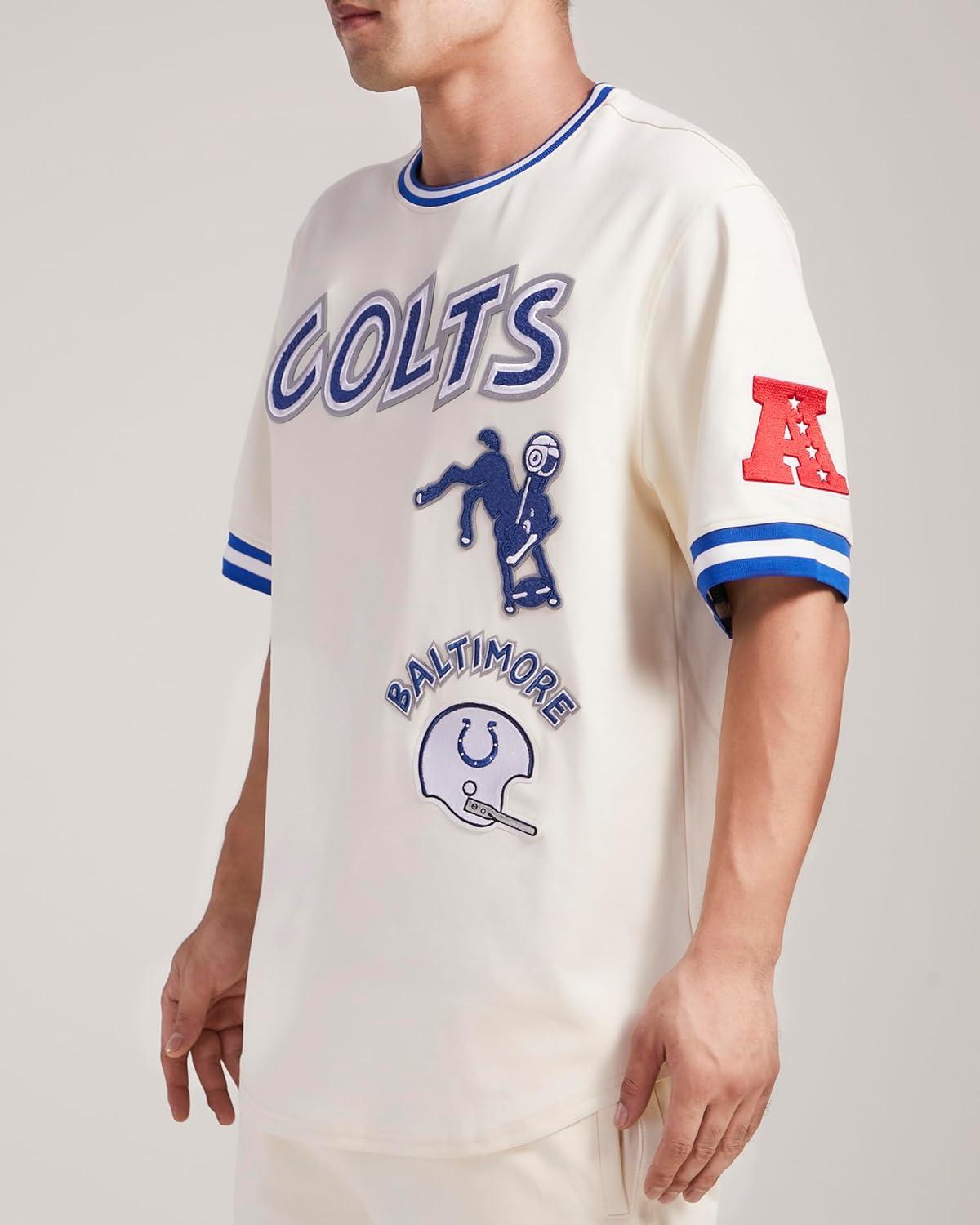 imagePro Standard Mens NFL Retro Classics Short Sleeve TeeEggshellRoyal Blue