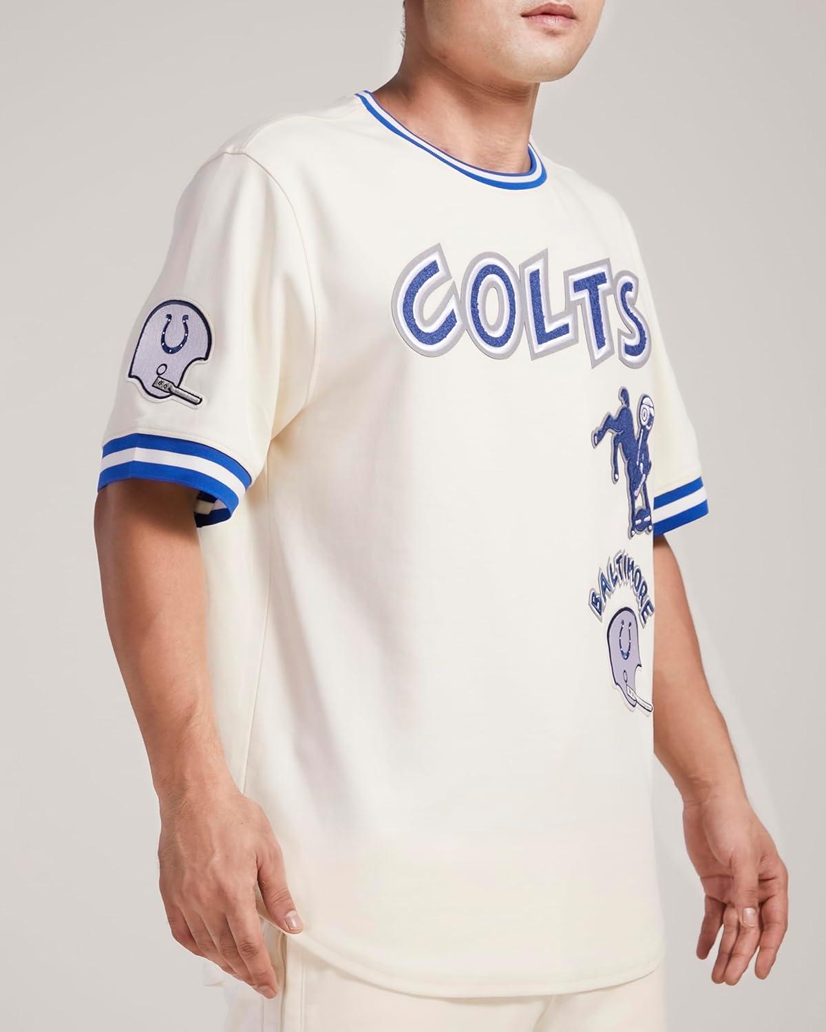 imagePro Standard Mens NFL Retro Classics Short Sleeve TeeEggshellRoyal Blue