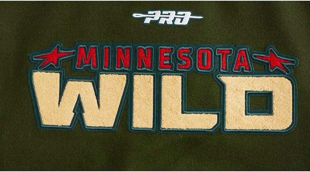 imagePro Standard Mens NHL Classic Varsity JacketForest GreenWhite