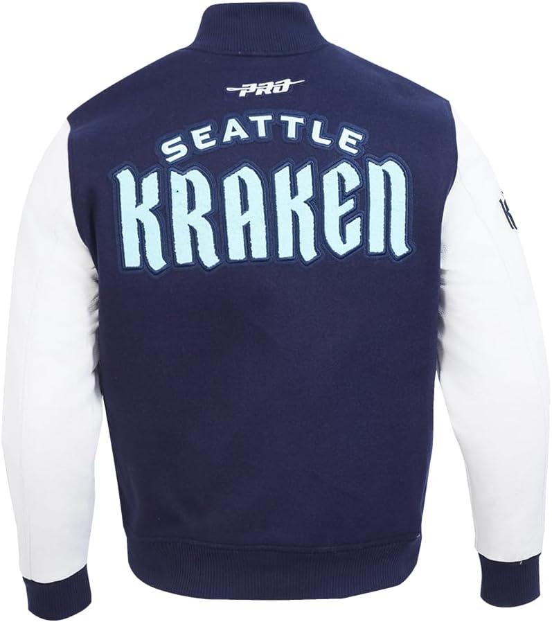 imagePro Standard Mens NHL Classic Varsity JacketMidnight NavyWhite