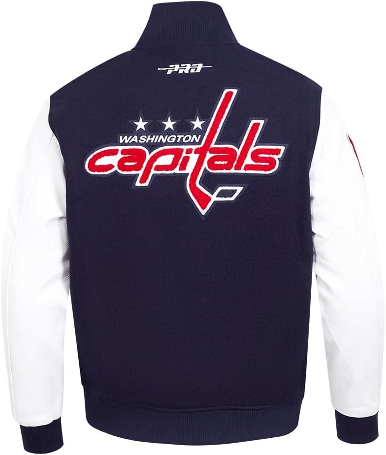 imagePro Standard Mens NHL Classic Varsity JacketMidnight NavyWhite