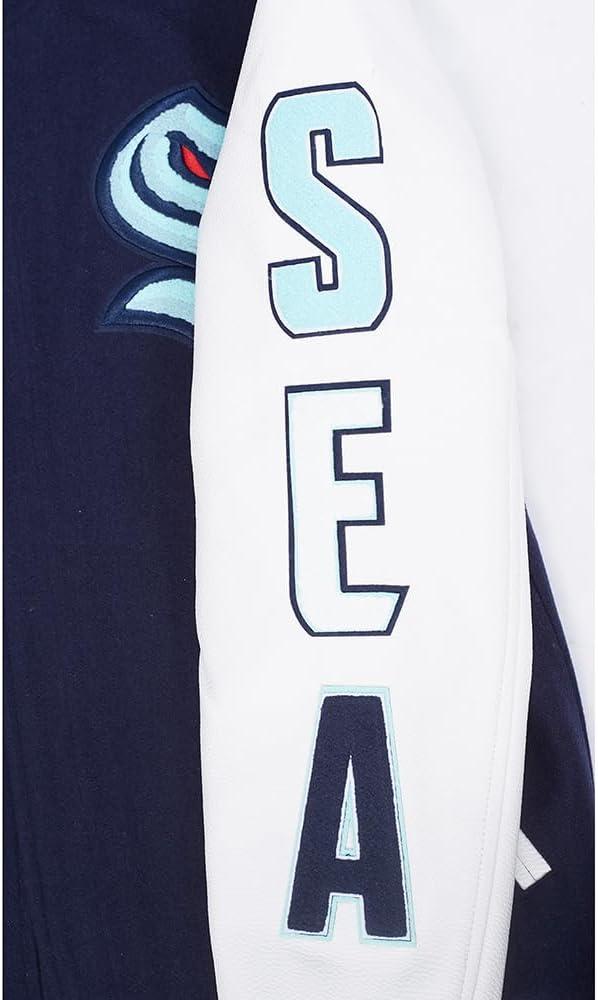 imagePro Standard Mens NHL Classic Varsity JacketMidnight NavyWhite