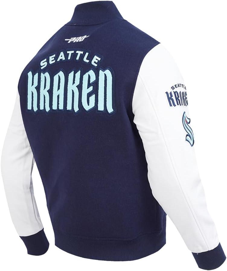 imagePro Standard Mens NHL Classic Varsity JacketMidnight NavyWhite