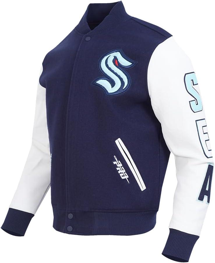 imagePro Standard Mens NHL Classic Varsity JacketMidnight NavyWhite