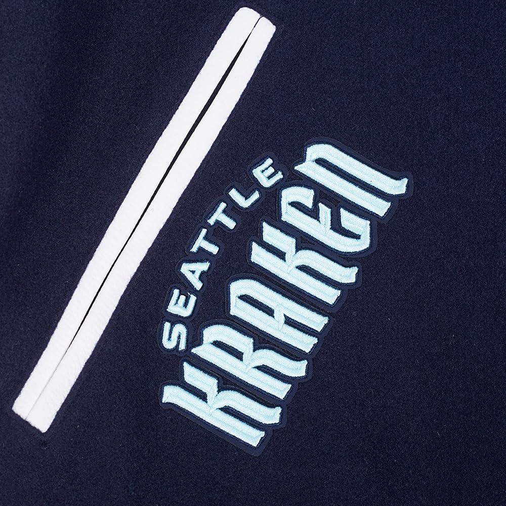 imagePro Standard Mens NHL Classic Varsity JacketMidnight NavyWhite