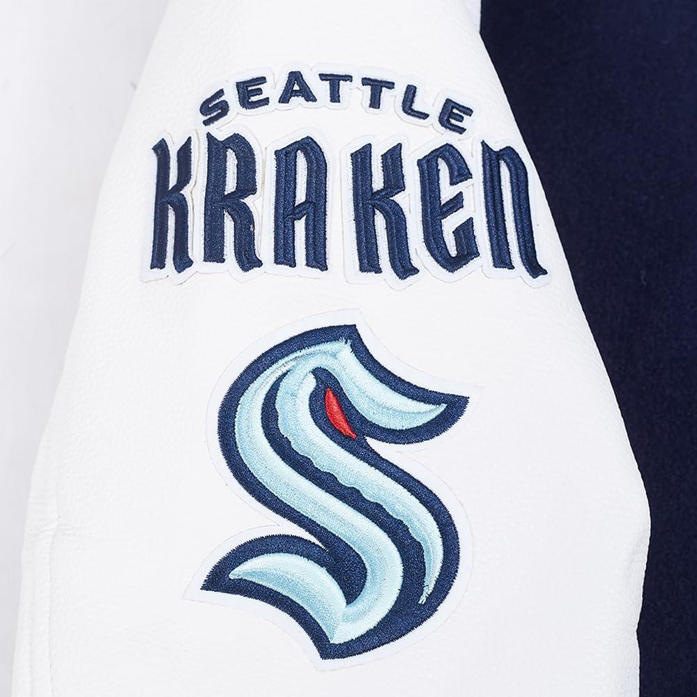 imagePro Standard Mens NHL Classic Varsity JacketMidnight NavyWhite