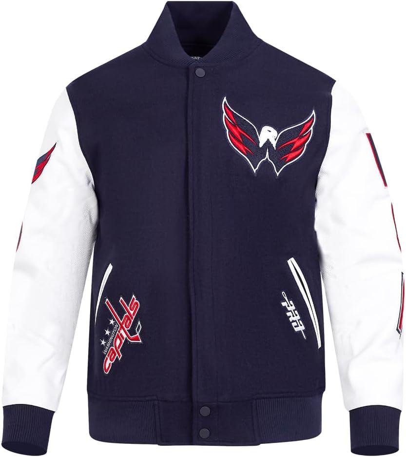 imagePro Standard Mens NHL Classic Varsity JacketMidnight NavyWhite