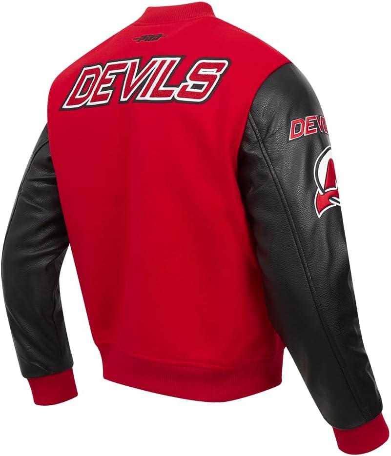 imagePro Standard Mens NHL Classic Varsity JacketRedBlack