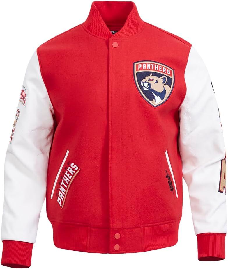 imagePro Standard Mens NHL Classic Varsity JacketRedWhite