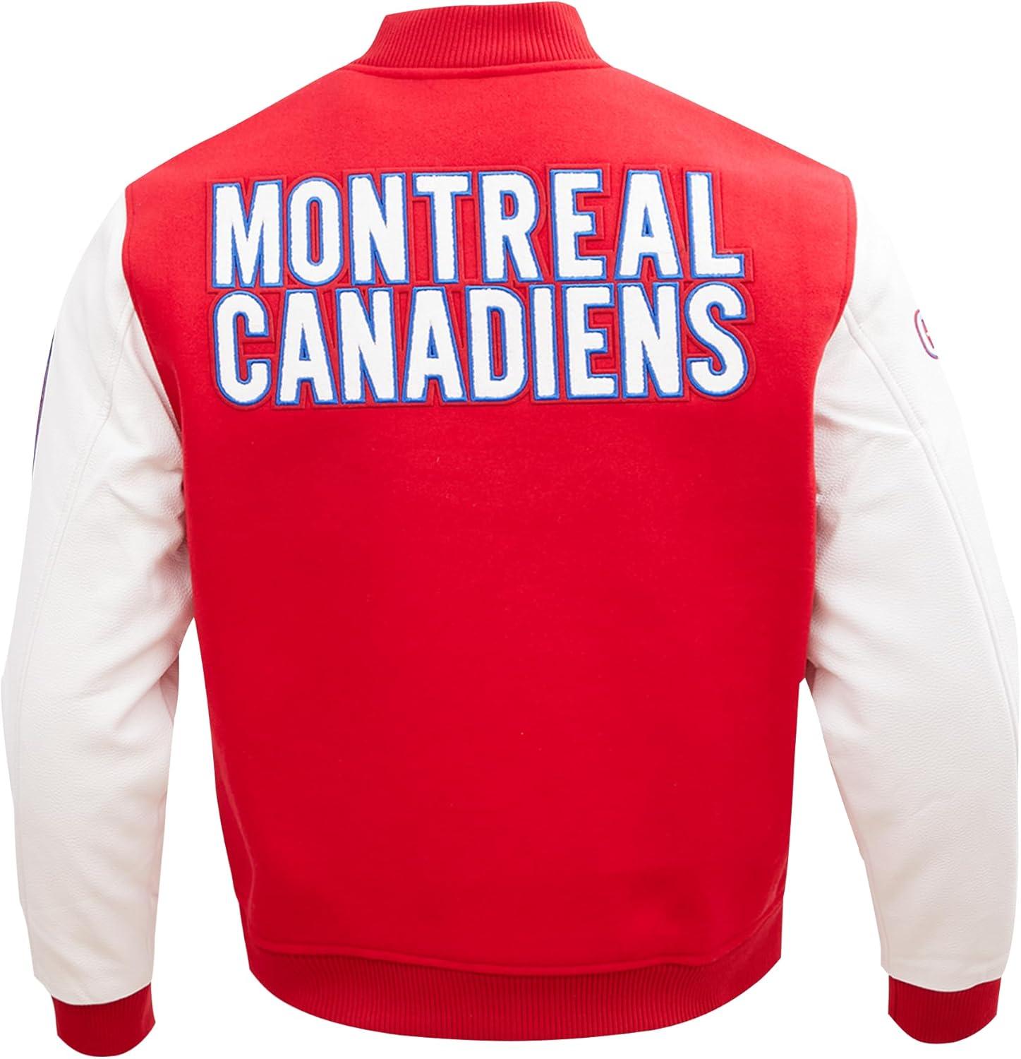 imagePro Standard Mens NHL Classic Varsity JacketRedWhite