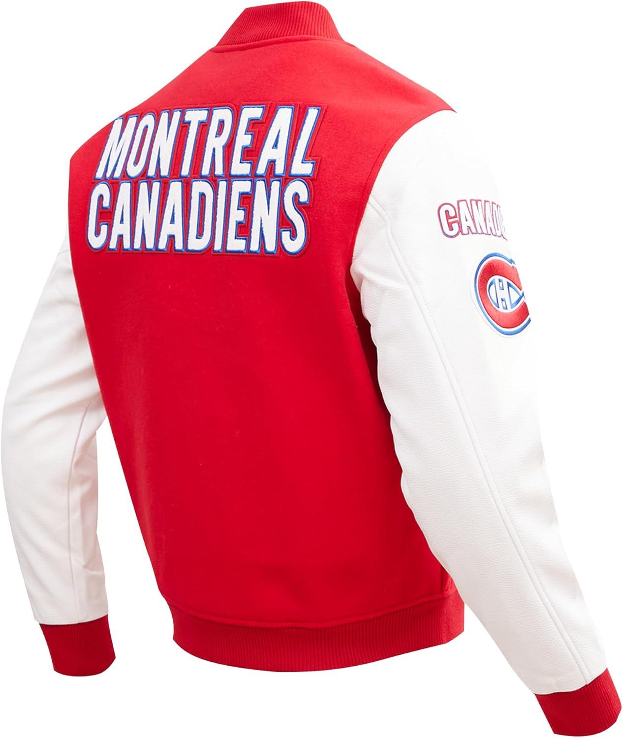 imagePro Standard Mens NHL Classic Varsity JacketRedWhite