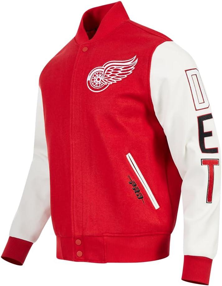 imagePro Standard Mens NHL Classic Varsity JacketRedWhite