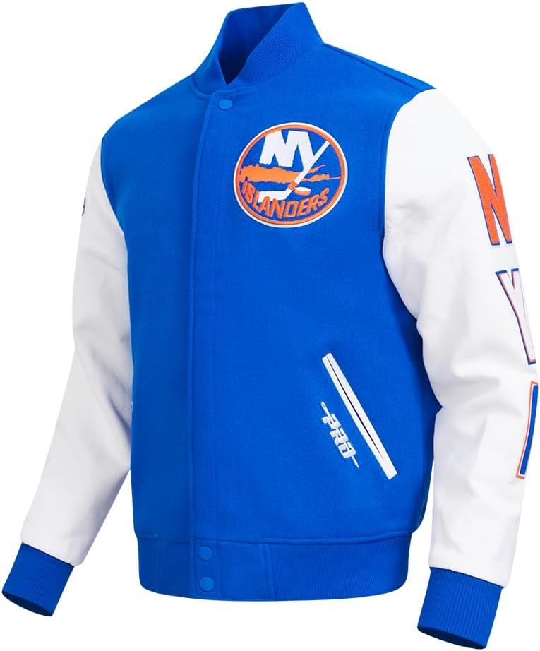 imagePro Standard Mens NHL Classic Varsity JacketRoyal BlueWhite