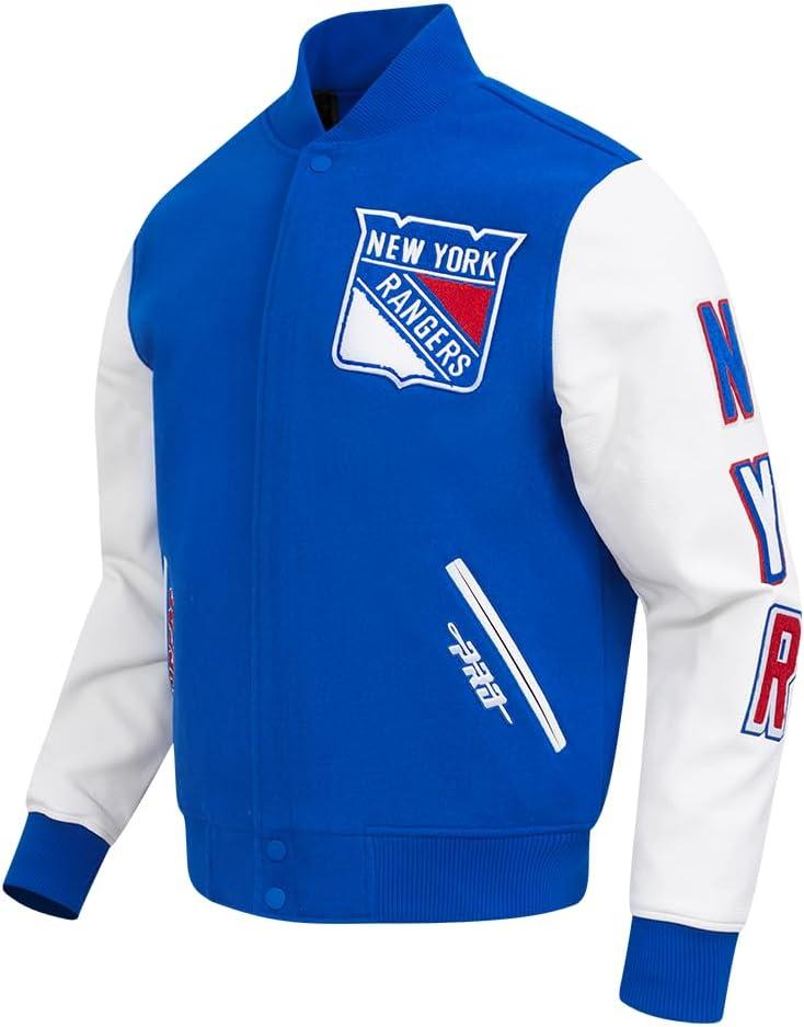 imagePro Standard Mens NHL Classic Varsity JacketRoyal BlueWhite