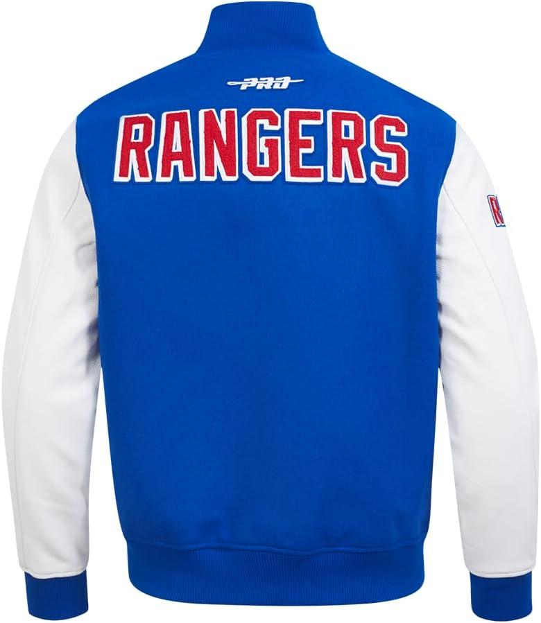 imagePro Standard Mens NHL Classic Varsity JacketRoyal BlueWhite