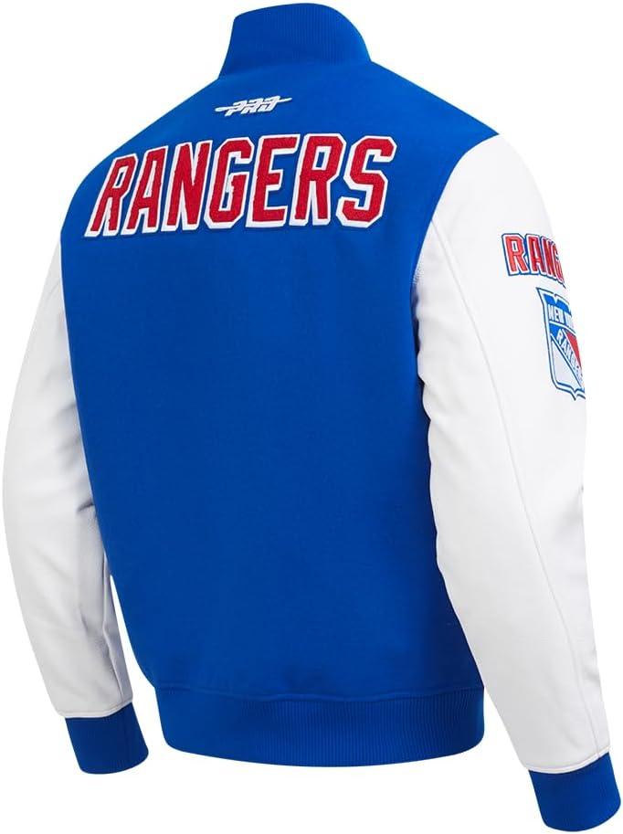imagePro Standard Mens NHL Classic Varsity JacketRoyal BlueWhite