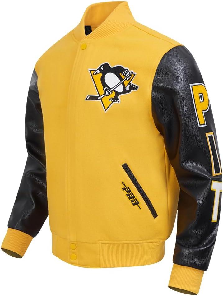imagePro Standard Mens NHL Classic Varsity JacketYellowBlack