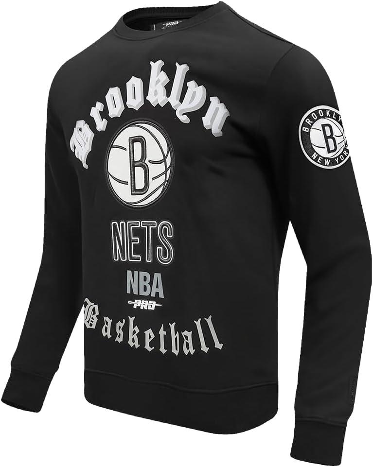 imagePro Standard NBA mens Mens Nba Old English Brushed Back French Terry Crewneck SweatshirtBlack