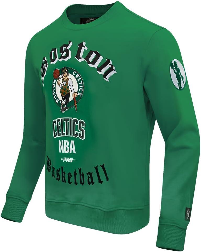 imagePro Standard NBA mens Mens Nba Old English Brushed Back French Terry Crewneck SweatshirtKelly Green