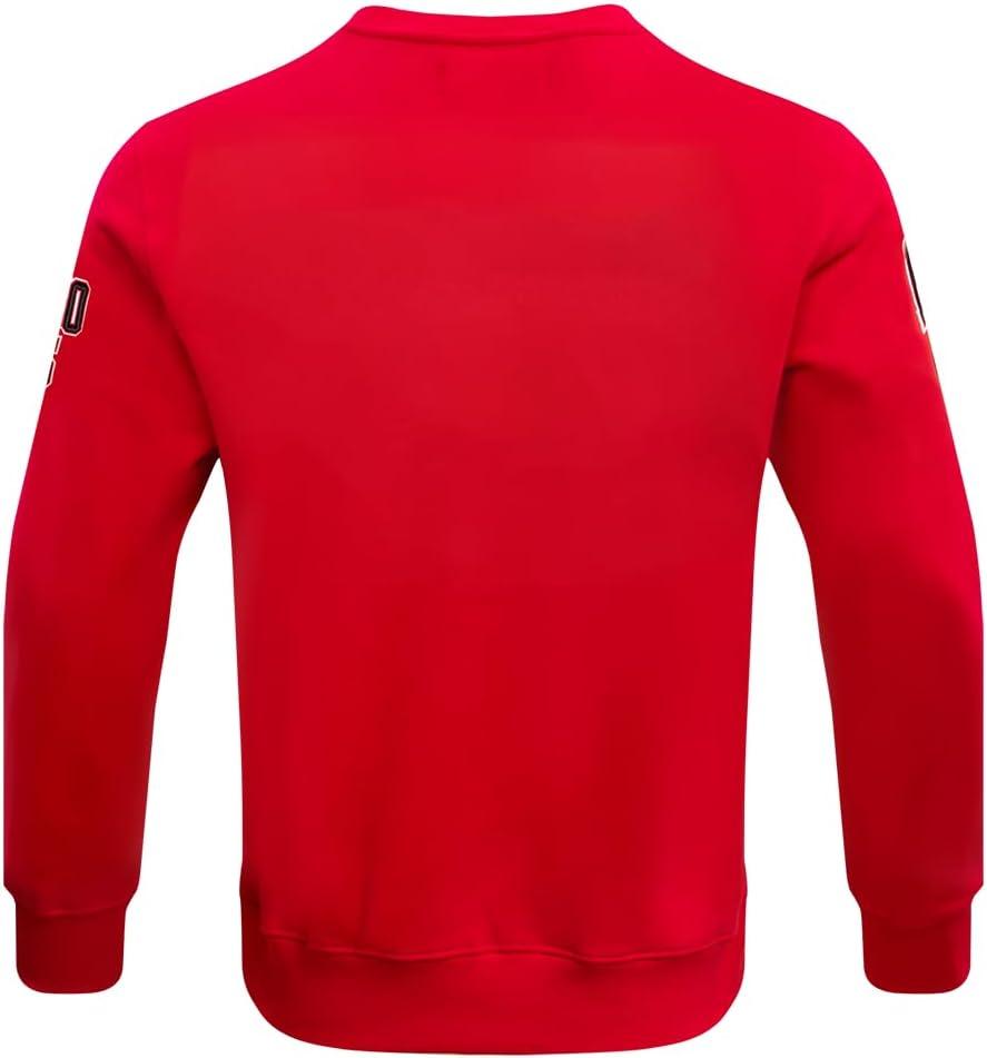 imagePro Standard NBA mens Mens Nba Old English Brushed Back French Terry Crewneck SweatshirtRed