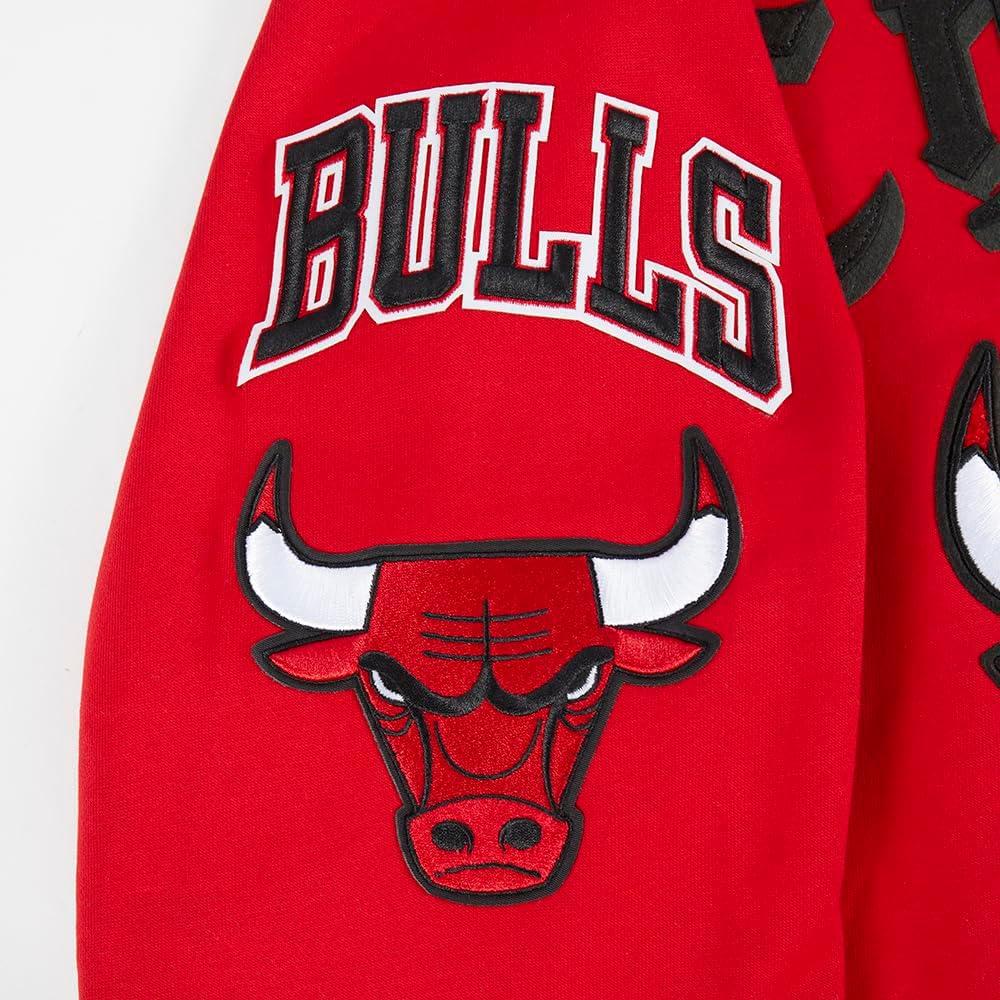 imagePro Standard NBA mens Mens Nba Old English Brushed Back French Terry Crewneck SweatshirtRed