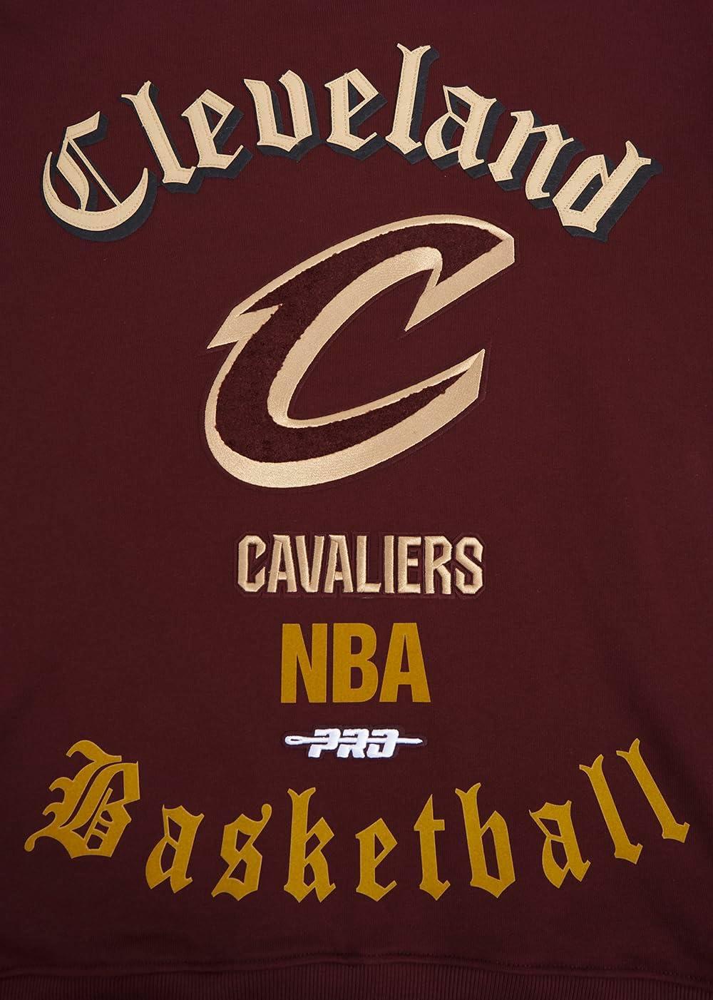 imagePro Standard NBA mens Mens Nba Old English Brushed Back French Terry Crewneck SweatshirtWine