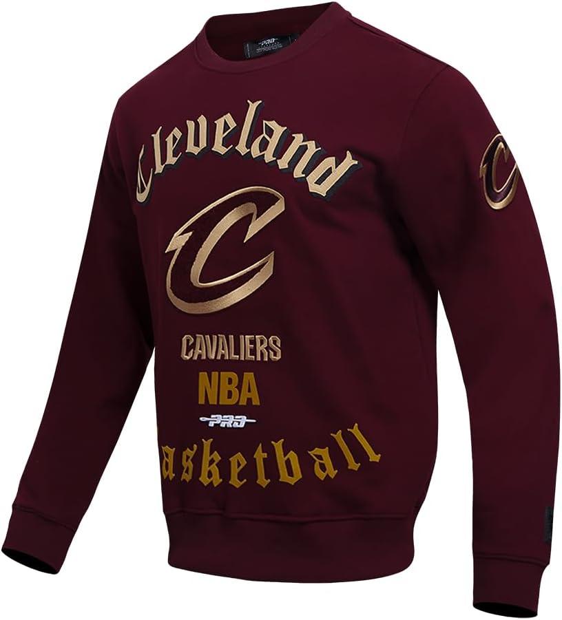 imagePro Standard NBA mens Mens Nba Old English Brushed Back French Terry Crewneck SweatshirtWine