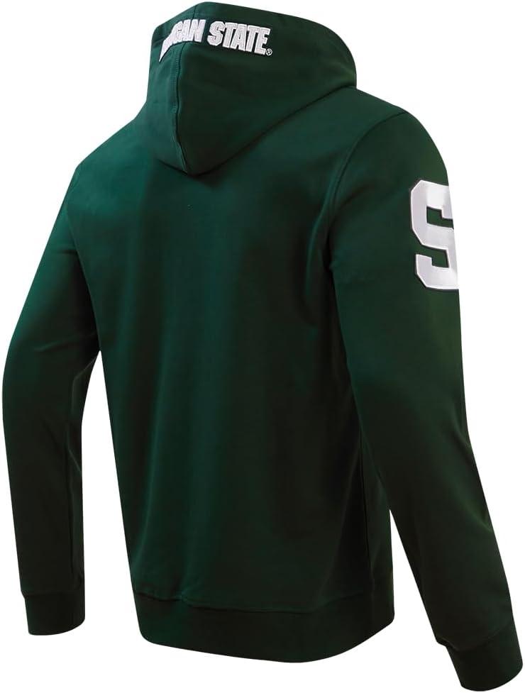 imagePro Standard NCAA mens Mens College Classic Chenille Cotton Double Knit Pull Over HoodieForest Green