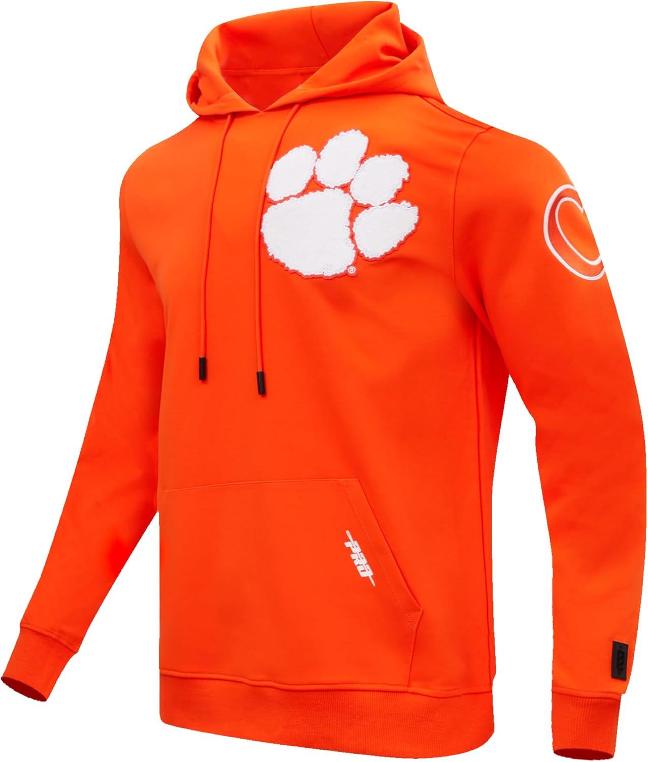 imagePro Standard NCAA mens Mens College Classic Chenille Cotton Double Knit Pull Over HoodieOrange