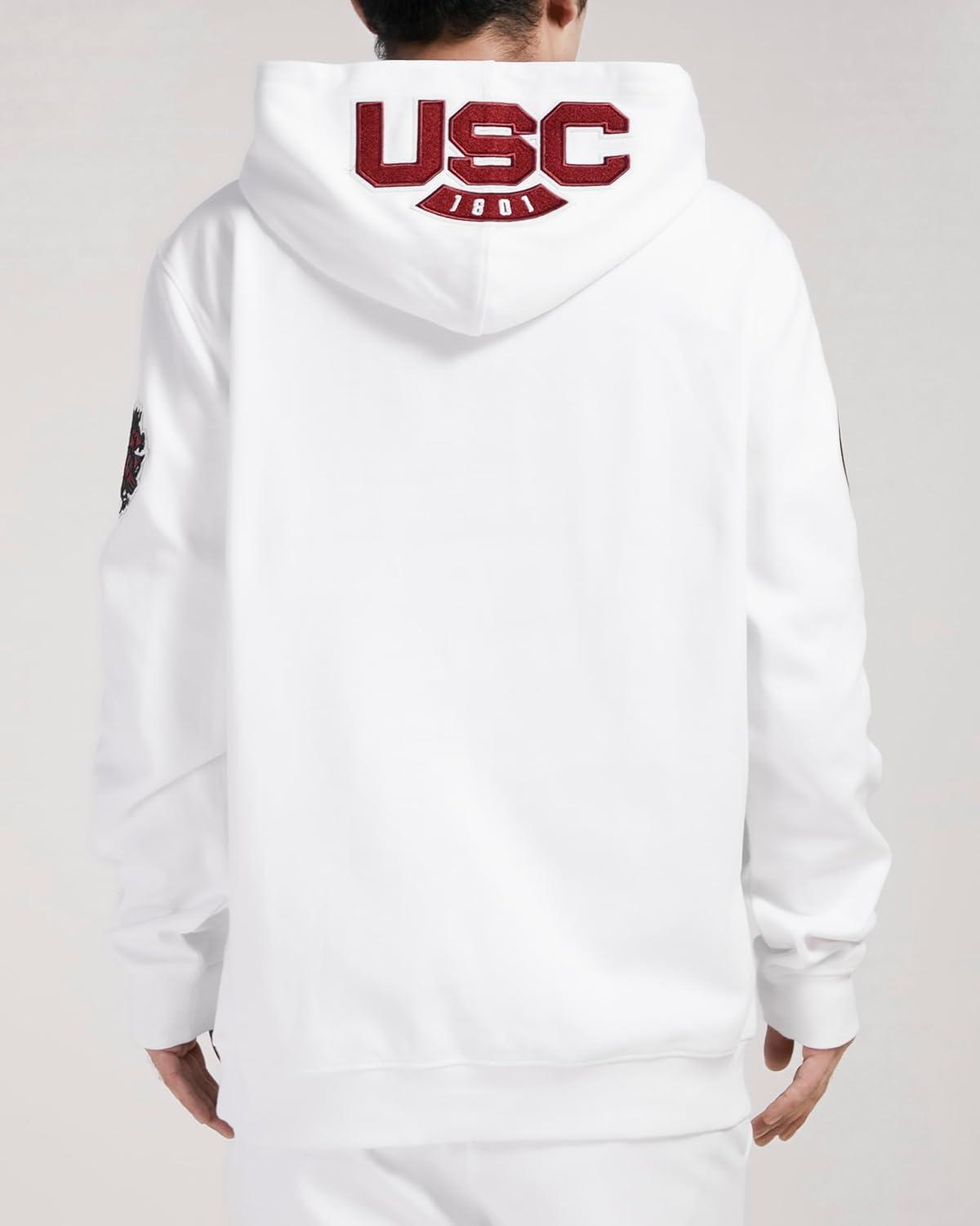 imagePro Standard NCAA mens Mens College Classic Chenille Cotton Double Knit Pull Over HoodieWhite