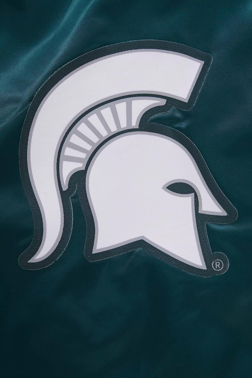 imagePro Standard NCAA mens Mens College Classic Chenille Satin JacketForest Green