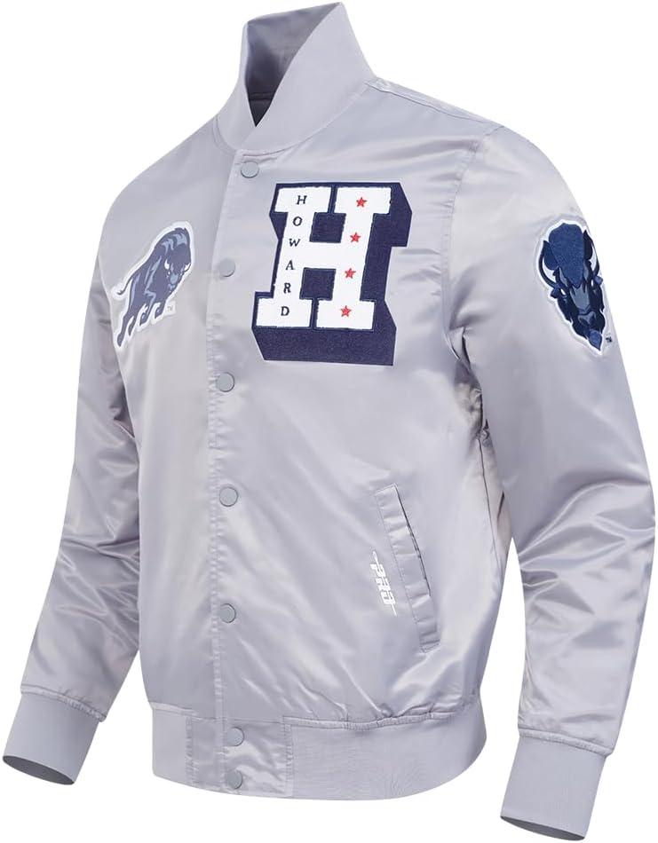 imagePro Standard NCAA mens Mens College Classic Chenille Satin JacketSilver