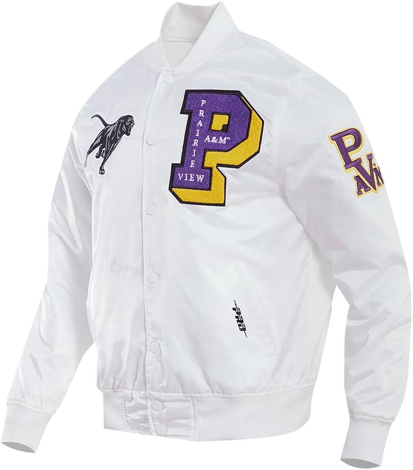 imagePro Standard NCAA mens Mens College Classic Chenille Satin JacketWhite